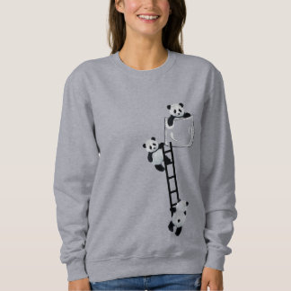 Pandas in a pocket sweatshirt
