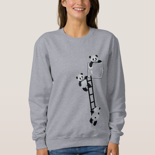 Pandas in a pocket sweatshirt (Front)