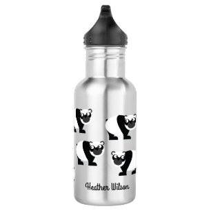 Pandas Kids Water Bottle with Name