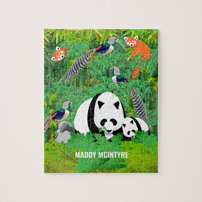 Pandas Lady Amherst's Pheasants Red Pandas Bamboo Jigsaw Puzzle (Vertical)
