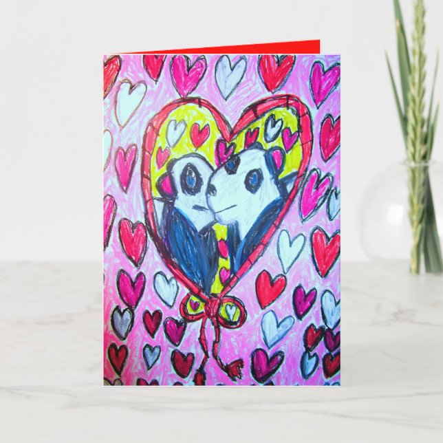 Pandas love holiday card (Front)