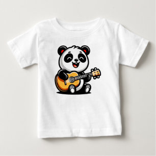 Panda's Melodic Serenade - Acoustic Guitar Art Baby T-Shirt