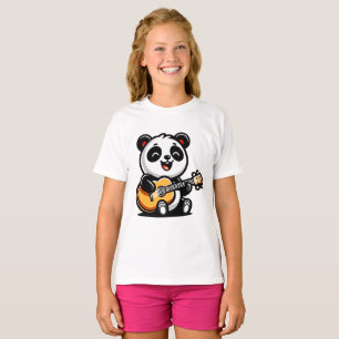 Panda's Melodic Serenade - Acoustic Guitar Art T-Shirt