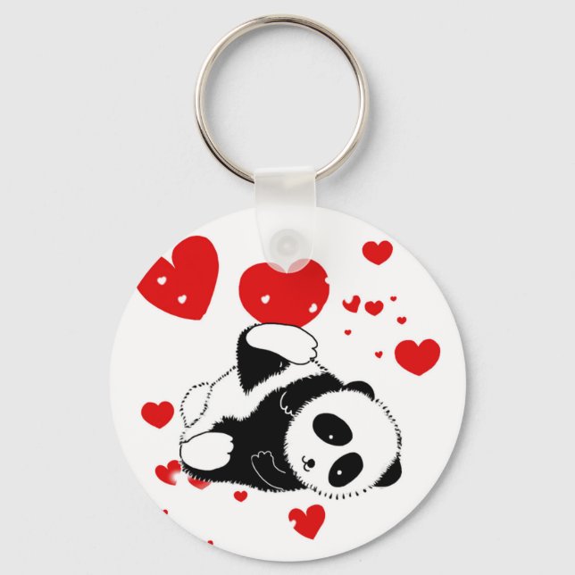 pandas "panda bears" "panda bear baby" "kawaii pan key ring (Front)