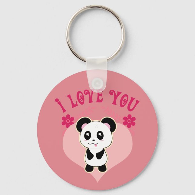 pandas "panda bears" "panda bear baby" "kawaii pan key ring (Front)