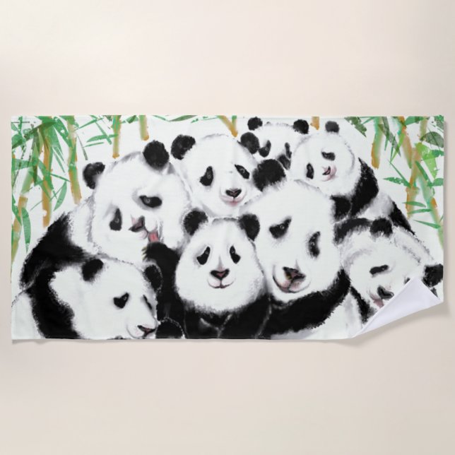 Pandas - Pandemic - Big Hugs Beach Towel (Front)