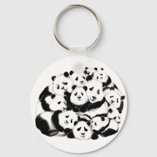 Pandas - Pandemic - Big Hugs - Drawing Collections Key Ring
