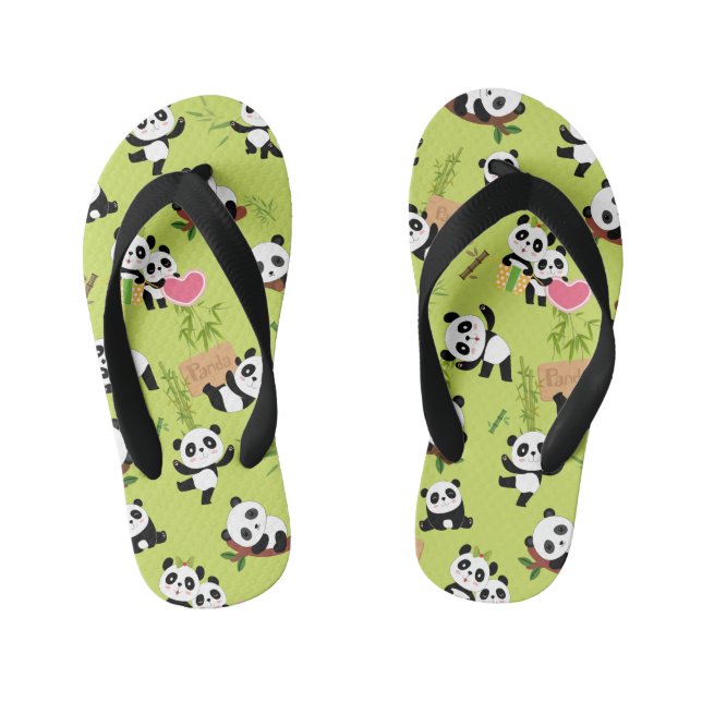 Panda's Pattern 3 Kid's Jandals (Footbed)