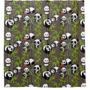 pandas shower curtain