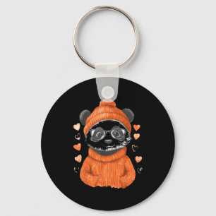 Pandas With Hearts Love Valentine's Day Women Hear Key Ring