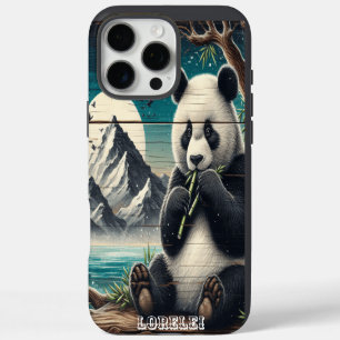 Panda's Wooded Perch: Bamboo Indulgence iPhone 16 Pro Max Case