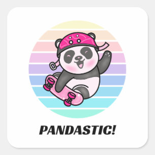 Pandastic Pun Square Sticker