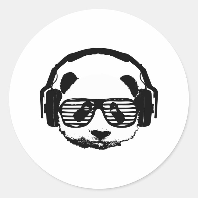 Pandaz In Da House Classic Round Sticker (Front)