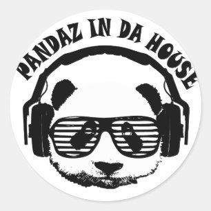 Pandaz In Da House Classic Round Sticker