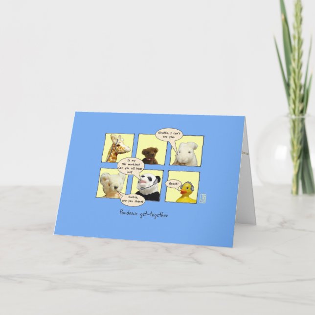 Pandemic Animals in Windows Encouragement Card (Front)