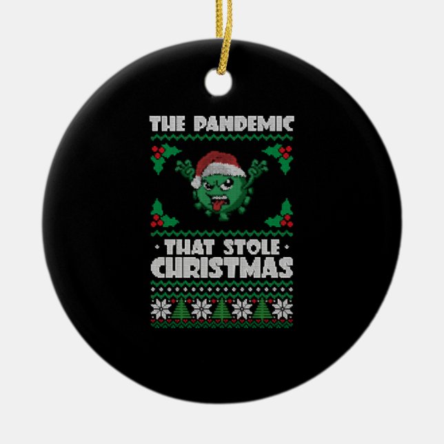 Pandemic That Stole Christmas 2020 Ugly Ceramic Tree Decoration (Front)