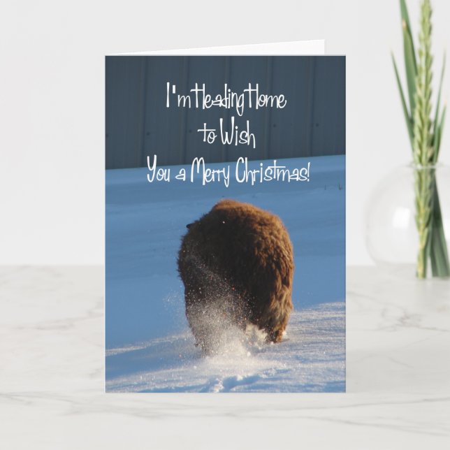Pandi Heading Home to Wish You A Merry Christmas Holiday Card (Front)