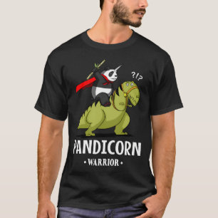 Pandicorn Panda Riding T-Rex Dinosaur T-Shirt