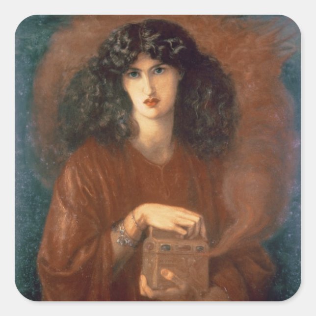 Pandora, 1871 (oil on canvas) square sticker (Front)