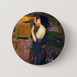 Pandora by John William Waterhouse 6 Cm Round Badge