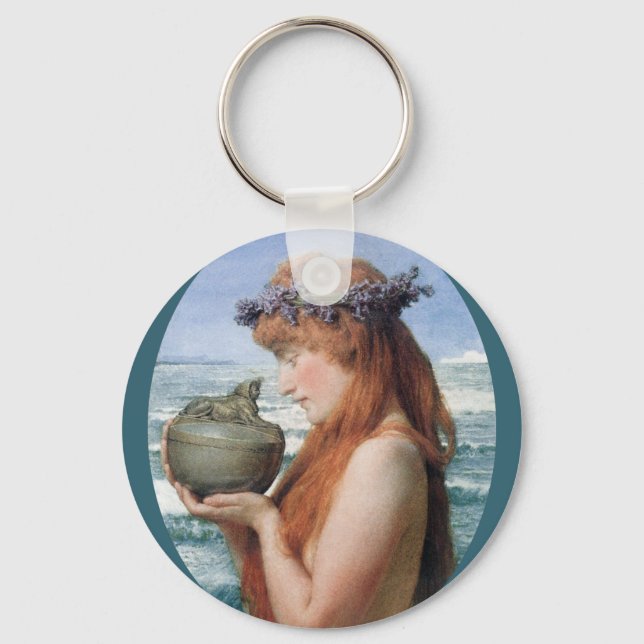 Pandora by Sir Lawrence Alma-Tadema Key Ring (Front)