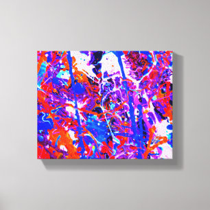 Pandoras Box Red Blue Abstract Splatter Canvas Print