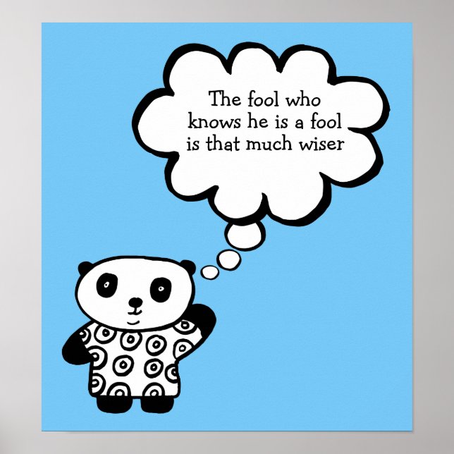 Pandy the Panda Buddhist Fool Quote Poster (Front)