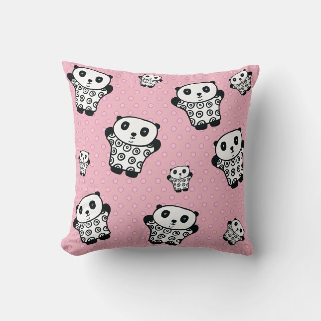 Pandy the Panda Polka Dot Cushion (Front)
