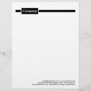 Panel and Line - Black Custom Letterhead