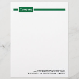 Panel and Line - Forest Green Custom Letterhead