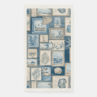 PANEL Cobalt Seas – Coastal Paradise Blocks Napkin