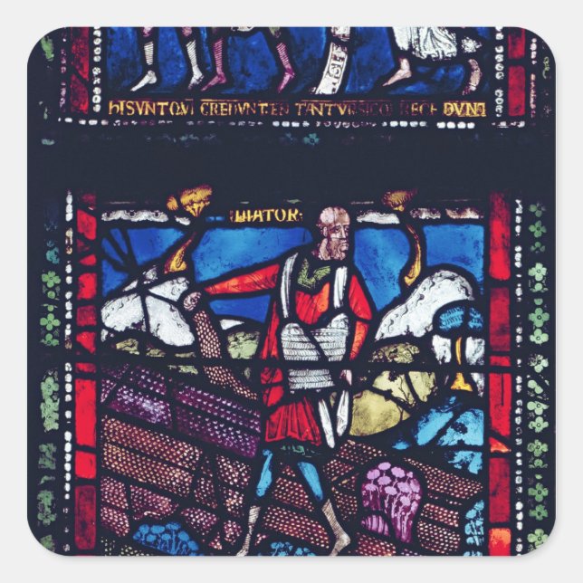 Panel depicting the Parable of the Sower Square Sticker (Front)