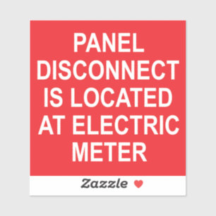 Panel Disconnect Located At Electric Metre Label