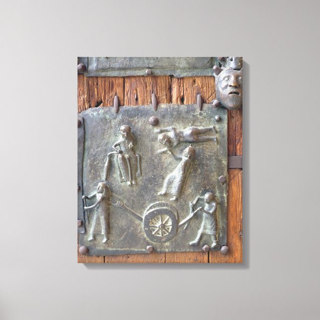 Panel from the left hand door, 12th century (bronz canvas print (Front)
