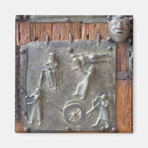 Panel from the left hand door, 12th century (bronz magnet