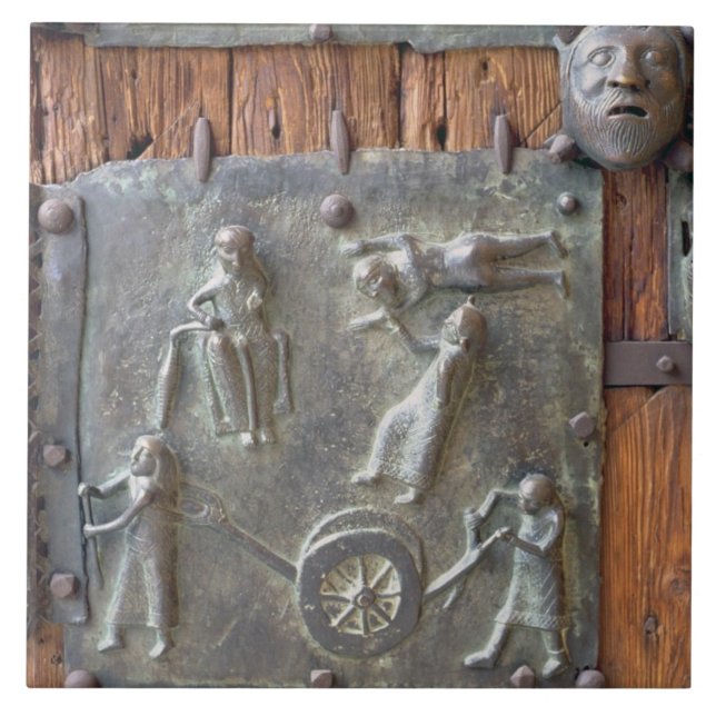 Panel from the left hand door, 12th century (bronz tile (Front)
