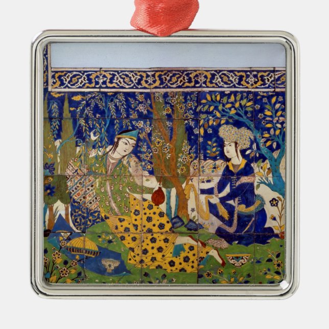 Panel of glazed earthenware tile-work, Isfahan Metal Tree Decoration (Front)