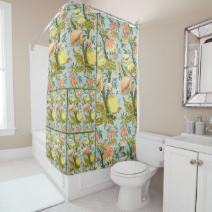 Panel With Design of Fruit Trees Vintage Brocade Shower Curtain
