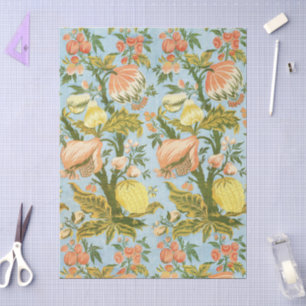 Panel With Design of Fruit Trees Vintage Brocade Tissue Paper