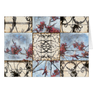 Panelled Abstract Scrollwork Painting
