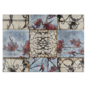 Panelled Abstract Scrollwork Painting Cutting Board