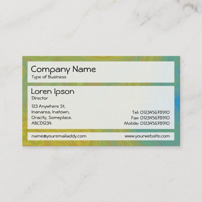 Panels 02 - Colourful Marble Business Card (Front)