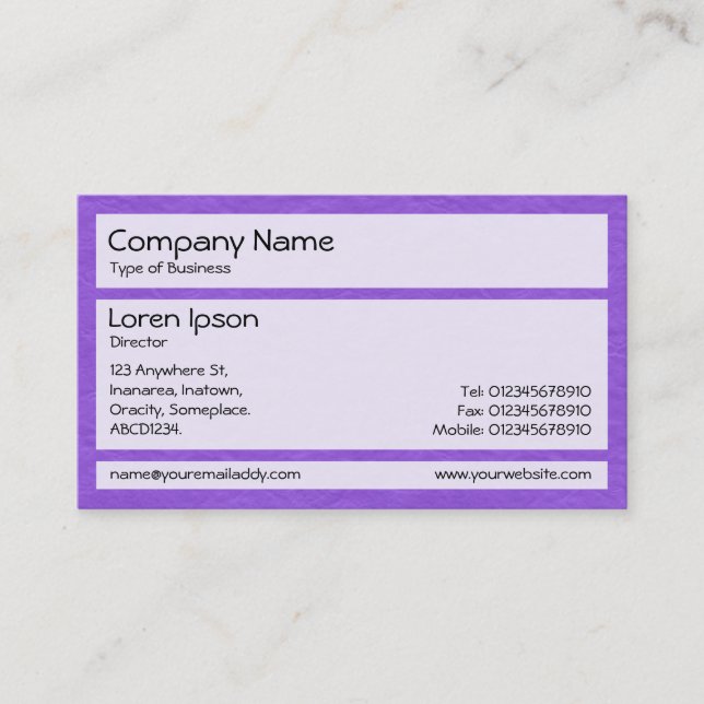 Panels 02 - Creased Paper Purple Business Card (Front)