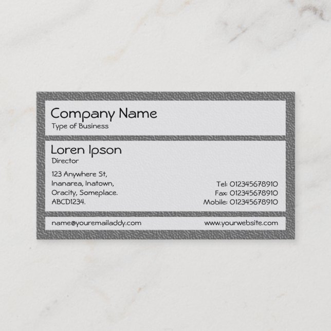 Panels 02 - Mid Grey Plastic Chair Business Card (Front)