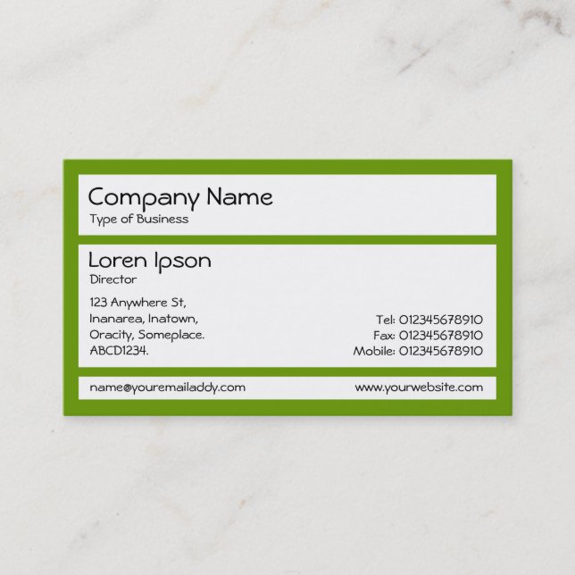 Panels - Avocado Green Business Card (Front)