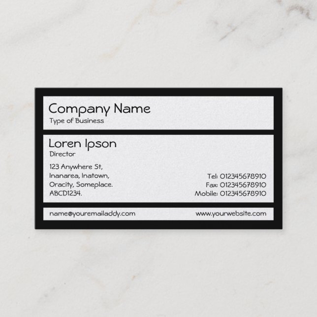 Panels - Black (platinum) Business Card (Front)