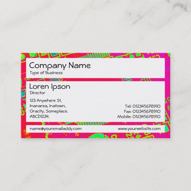 Panels - Colourful Abstract Circuitry Business Card (Front)