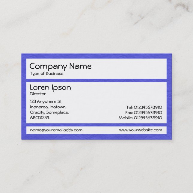 Panels - Creased Paper Blue Business Card (Front)
