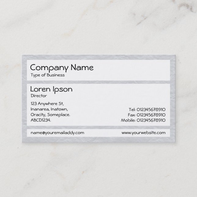 Panels - Creased Paper Lt Grey Business Card (Front)