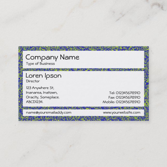 Panels - Green and Blue Marbling Business Card (Front)
